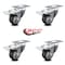 Service Caster 3.5 Inch Thermoplastic Rubber Swivel Top Plate Caster Set with Total Lock Brake SCC-TTL20S3514-TPRB-4 - alternate 6